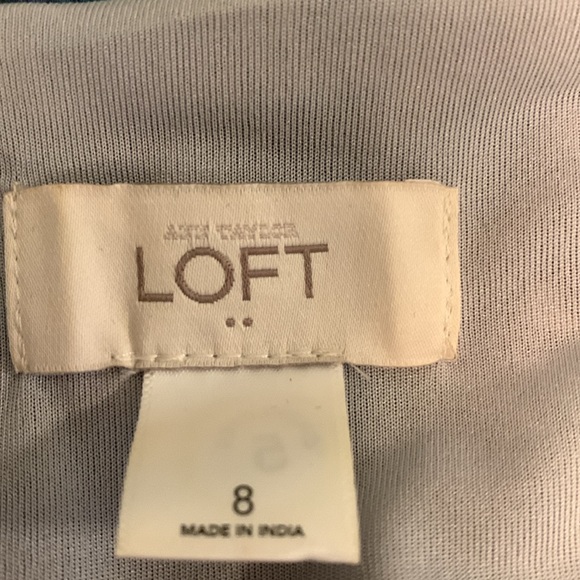 Ann Taylor Loft blue/green/gray/white watercolour floral midi skirt. US 8. EUC. - Picture 4 of 10